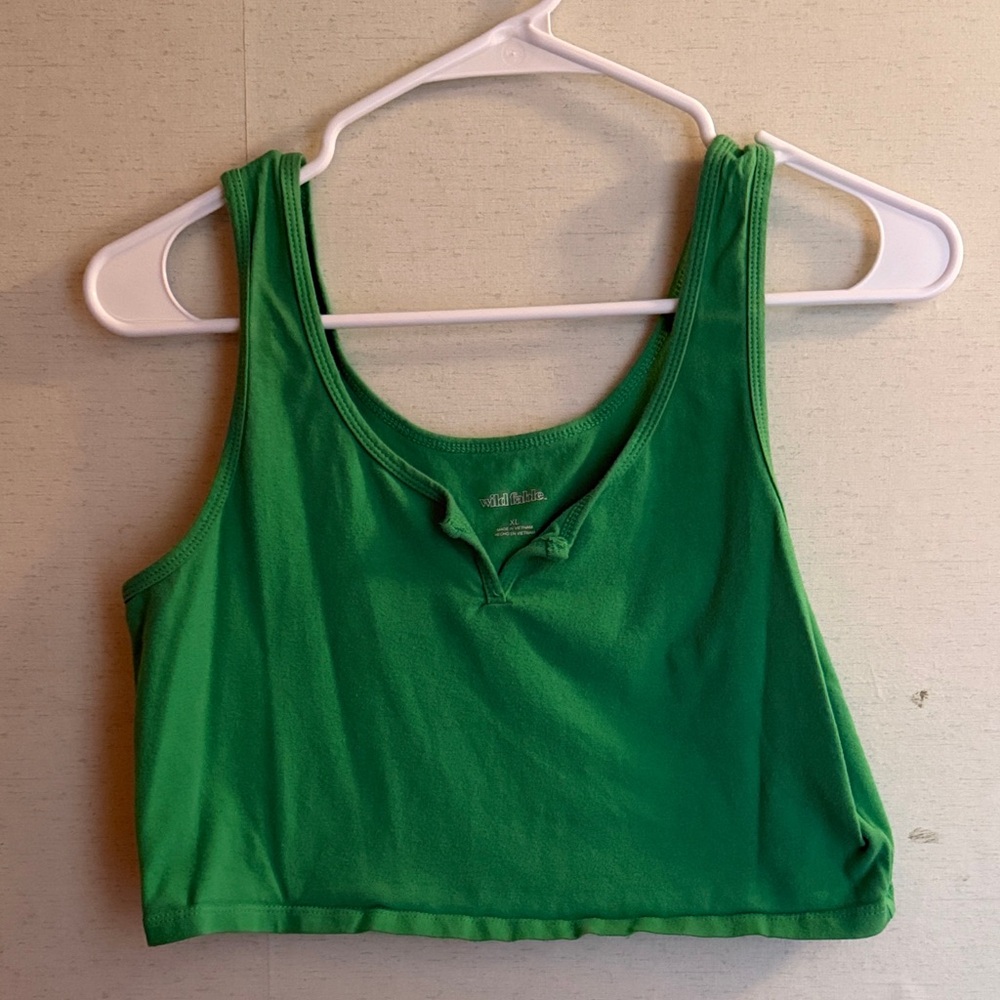 Wild Fable Vibrant Green Sleeveless Crop Top